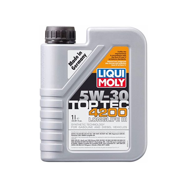 Liqui moly top tec 4200 5w30 motor oil - 1 l / aceite para motor liqui moly sae 5w30 top tec 4200 1 litro
PRECIOS INCLUYEN I.S.V.