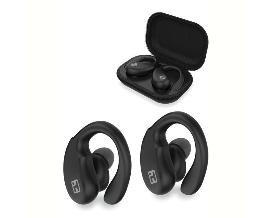 Auriculares audífonos inalámbricos  true wirelss bluetooth tws zip-case con ajuste deportivo seguro y diseño ergonómico negro
PRECIOS INCLUYEN I.S.V.
