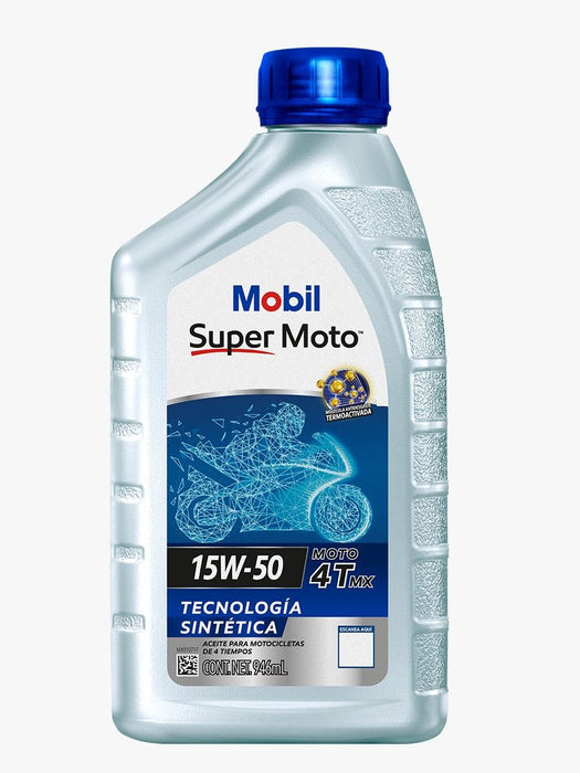 Mobil super moto 4t 15w-50, lubricante sintetico para motocicletas con motor 4 tiempos, formulado para brindar triple proteccion, transmision, motor y embrague, incorporando su nueva tecnologia "molecula antidesgaste termoactivada"
PRECIOS INCLUYEN I.S.V.