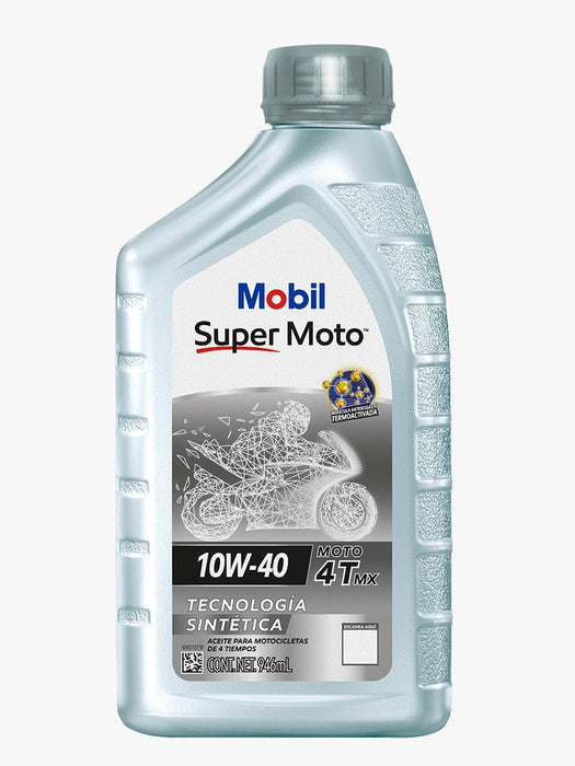 Mobil super moto 4t 10w-40, lubricante sintetico para motocicletas con motor 4 tiempos, formulado para brindar triple proteccion, transmision, motor y embrague, incorporando su nueva tecnologia "molecula antidesgaste termoactivada"
PRECIOS INCLUYEN I.S.V.