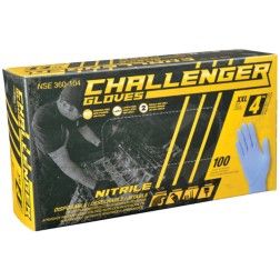 Guantes de nitrilo sin polvo, challenger, 4 mil, azules, extragrandes
