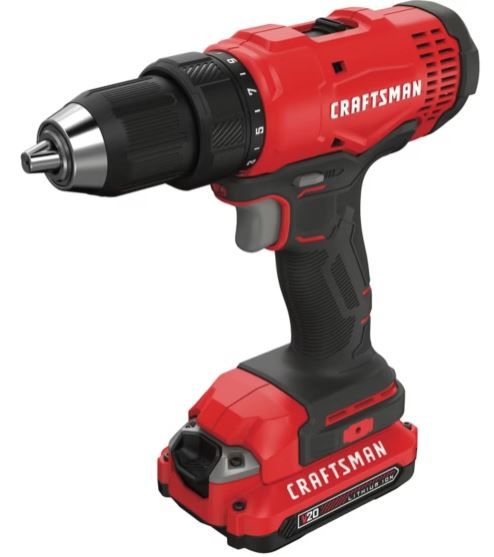Taladro inalámbrico craftsman (2-baterías incluidas y cargador incluido)