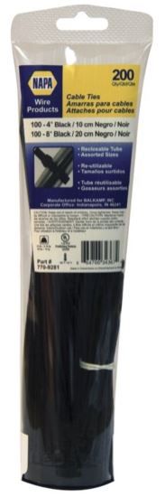 Correa de amarre de cable de nylon negro