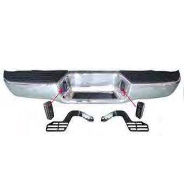Bumper trasero universal nissan frontier d22 1998 - 2004 metálico cromado  versión americana y japonesa