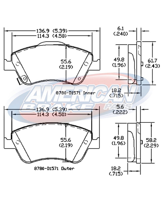 Pastilla toyota corolla 09/11 front. d1571
