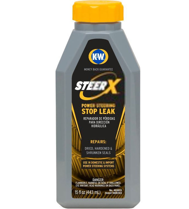 Aditivo acondicionador y sella fugas de power steering k&w 15 oz - k&w steer x power steering stop leak - 15 oz