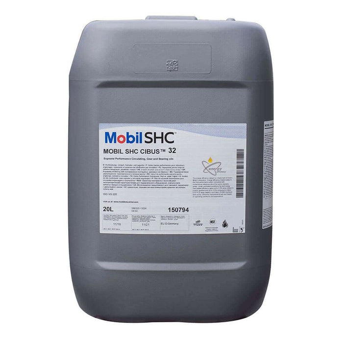 Cubeta de lubricante mobil grado alimenticio para aplicaciones hidráulicas, de circulación, iso 32 shc cibus 32