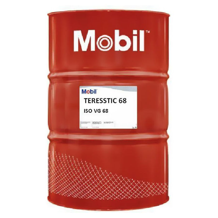 Barril de lubricante mobil para sistemas hidráulicos de circulación iso vg-68. teresstic 68