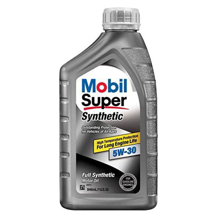 Mobil super synthetic 5w-30, aceite sintético para motores gasolina, garantiza protección contra el desgaste, la corrosión, excelente propiedades limpieza prologando la vida util de tu motor.