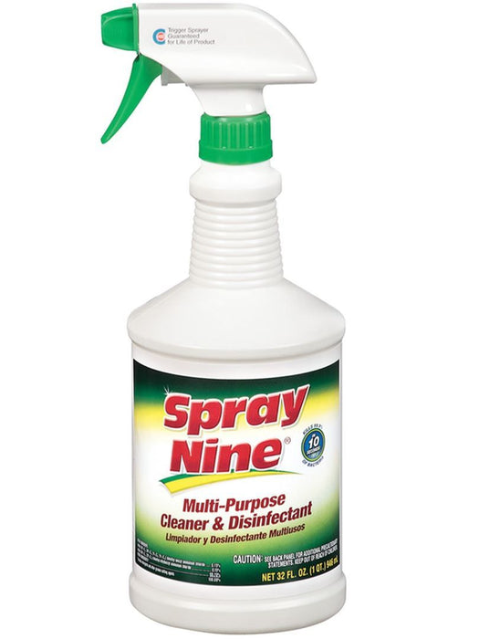 Limpiador y desinfectante multiuso 32 oz con atomizador spray nine cleaner / multi-purpose itw global brands spray nine multi-purpose cleaner & disinfectant 32 oz