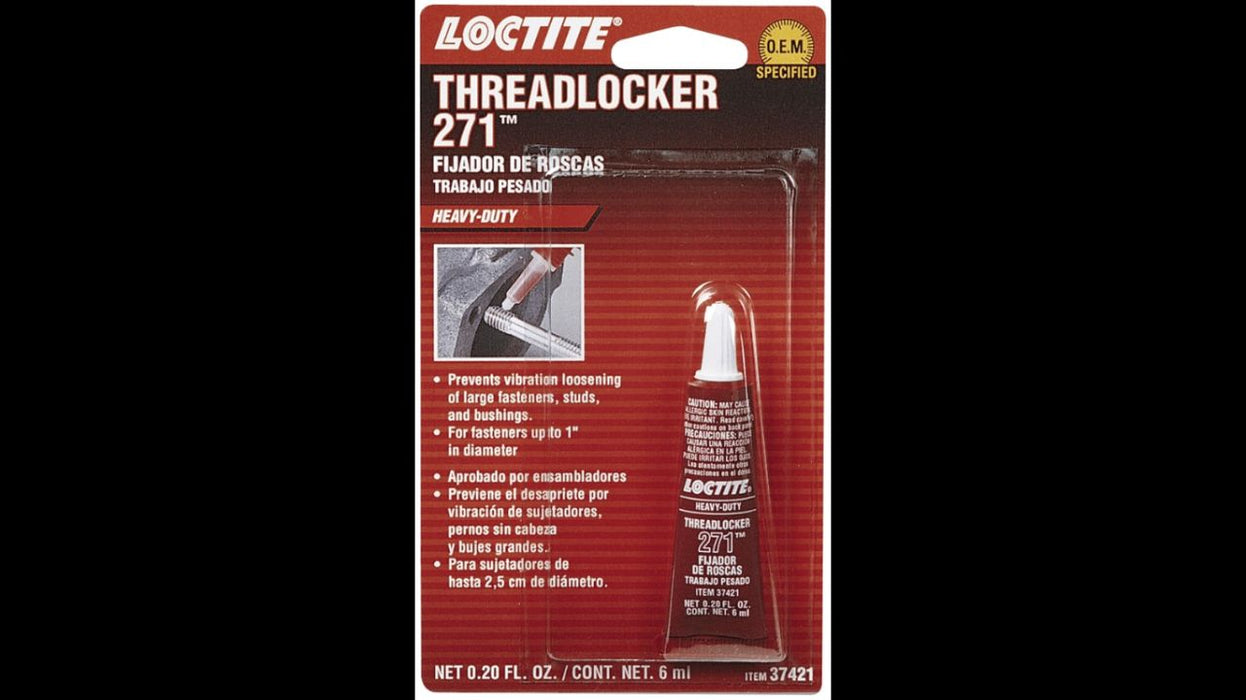 Sellador trabador de rosca loctite 271, heavy duty, rojo.