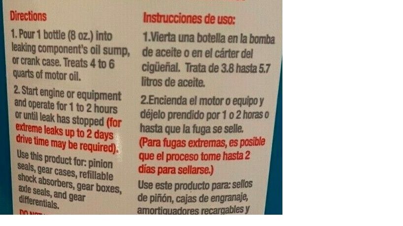 Aditivo para detener fugas de aceite de motor bluedevil - bluedevil oil stop leak - 8 oz 
PRECIOS INCLUYEN I.S.V.