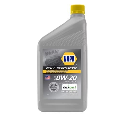 Aceite de motor napa 0w20 totalmente sintético 1 cuarto de galón (ee. uu.)