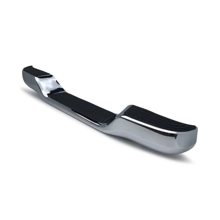 Bumper trasero toyota hilux 1998 - 2004 metálico cromado con hule pata de águila