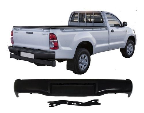 Bumper trasero toyota hilux vigo 2005 - 2015 metálico pintado con hule