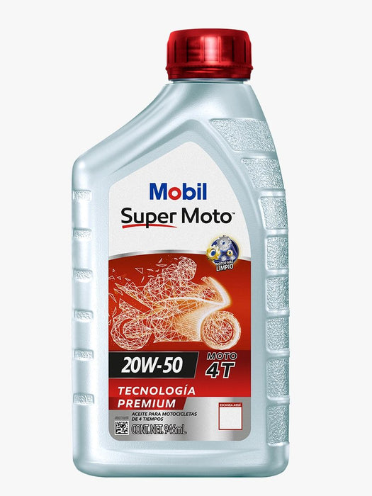Mobil super moto 4t 20w-50, lubricante de tecnologia premium (semisintetica) para motocicletas con motores de 4 tiempos, para aplicaciones severas y moderadas.
PRECIOS INCLUYEN I.S.V.