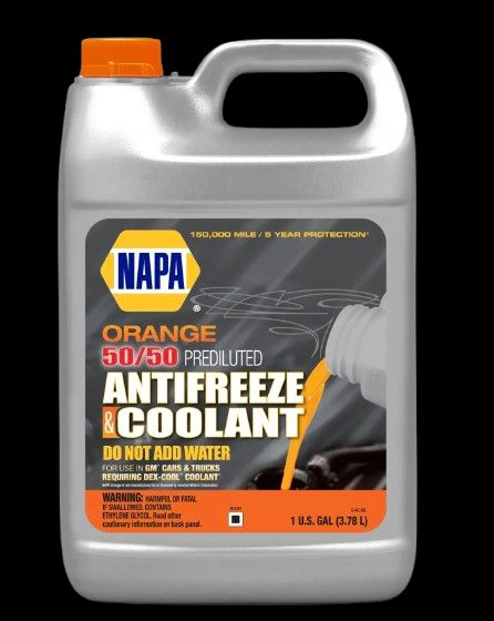 Anticongelante y refrigerante napa extended life dex-cool para vehículos gm, color naranja, listo para usar, 1 galón (ee. uu.)